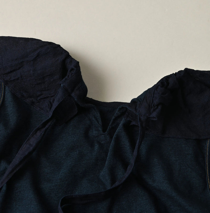 45R Indigo Tenjiku x Gauze Frilled Camisole - Image 14