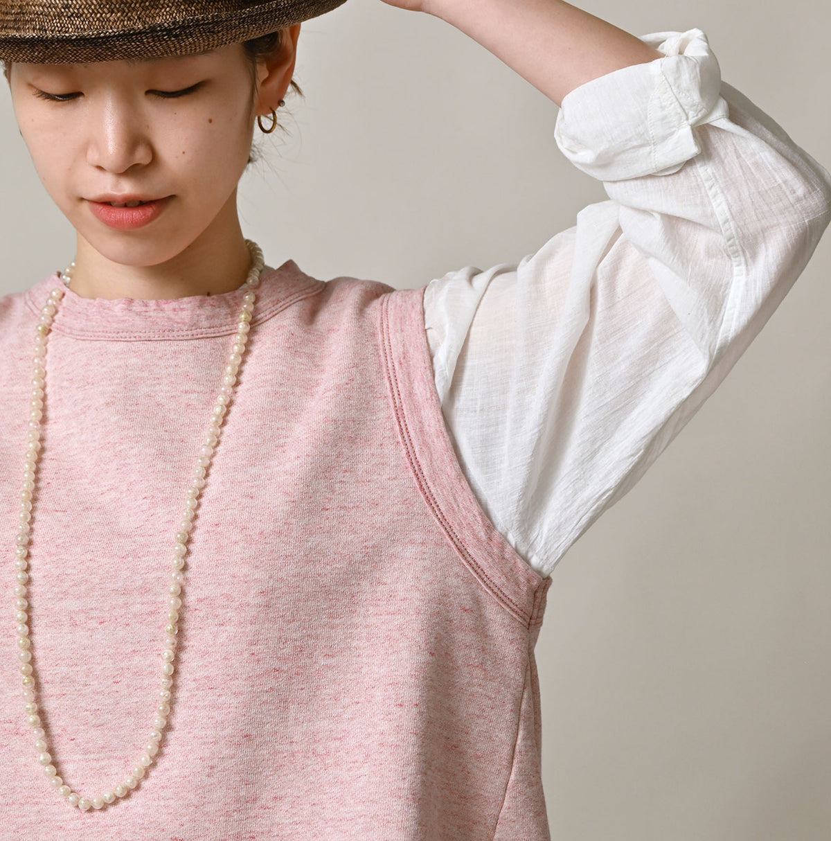 45R Cotton Fleece Sleeveless Top (Top-dyed)