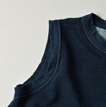 45R Indigo Cotton Fleece Sleeveless Top