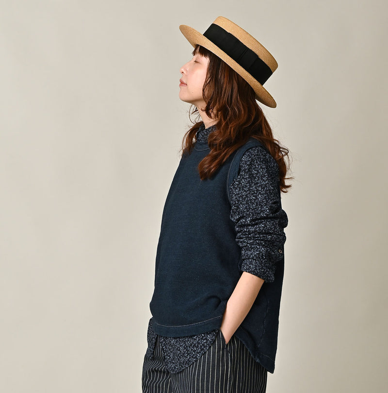 45R Indigo Cotton Fleece Sleeveless Top - Image 6