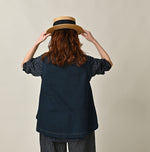 45R Indigo Cotton Fleece Sleeveless Top