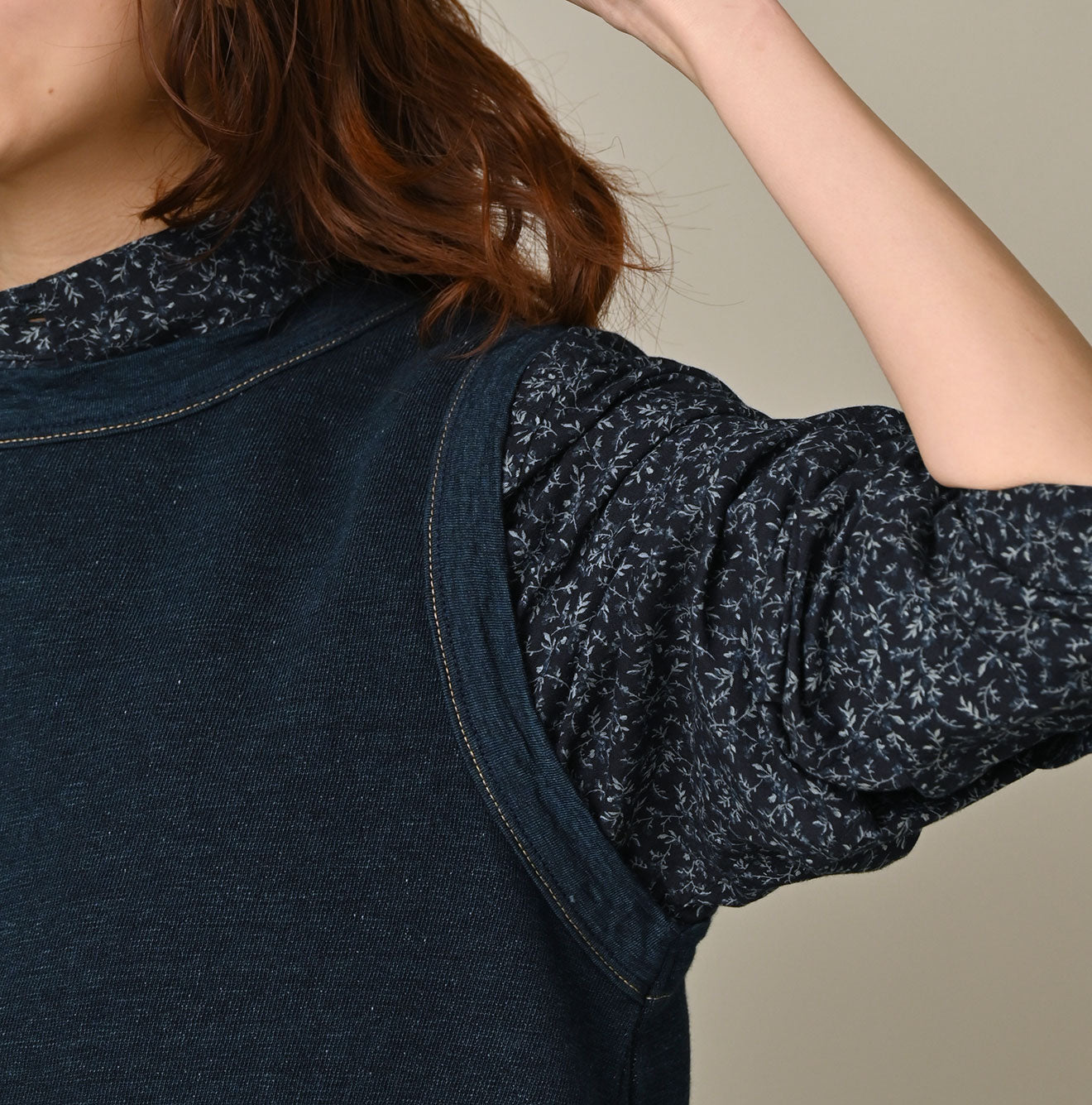 45R Indigo Cotton Fleece Sleeveless Top - Image 9