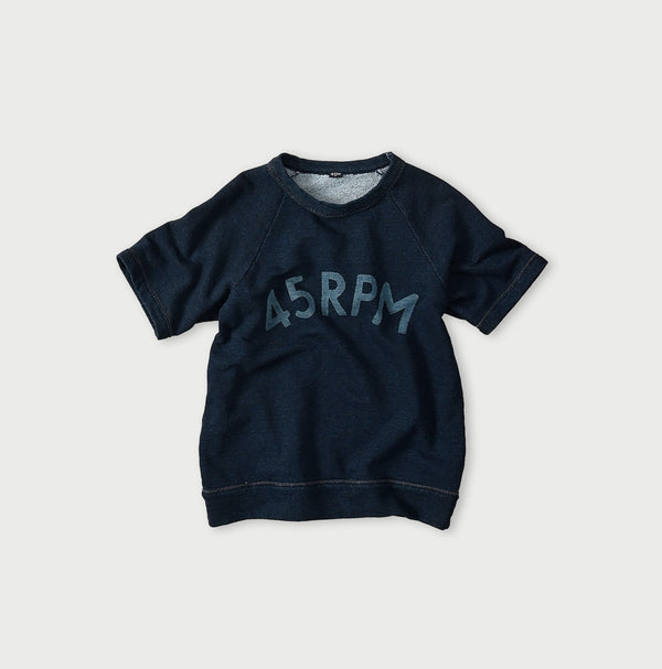 45R Indigo Cotton Fleece Logo de Petti Top