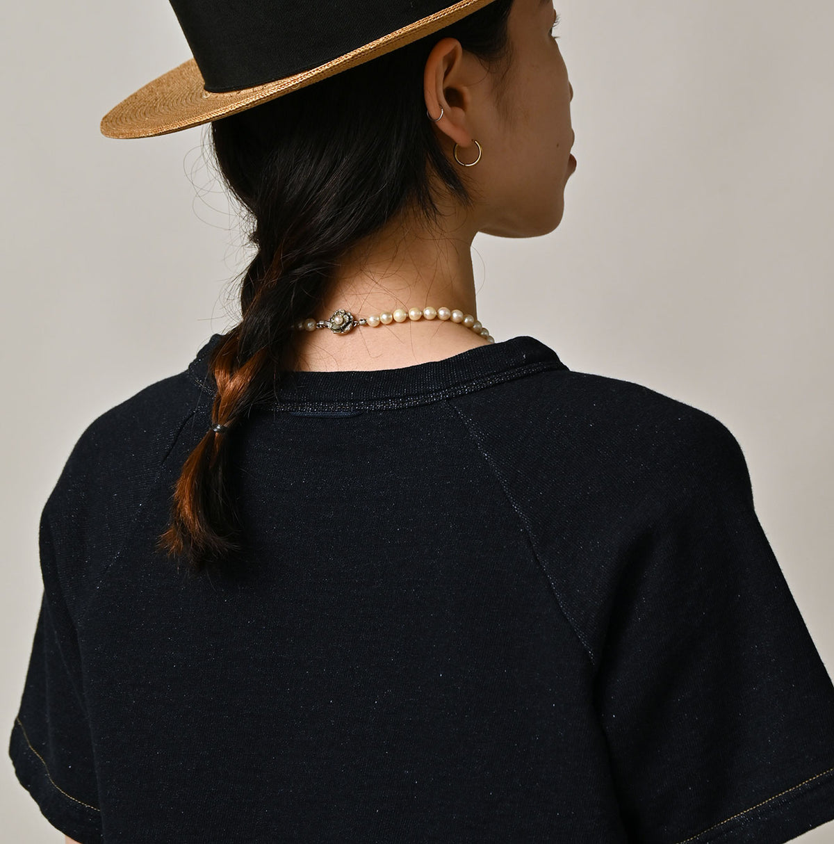 45R Indigo Cotton Fleece Logo de Petti Top