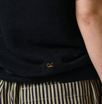 45R Indigo Cotton Fleece Logo de Petti Top