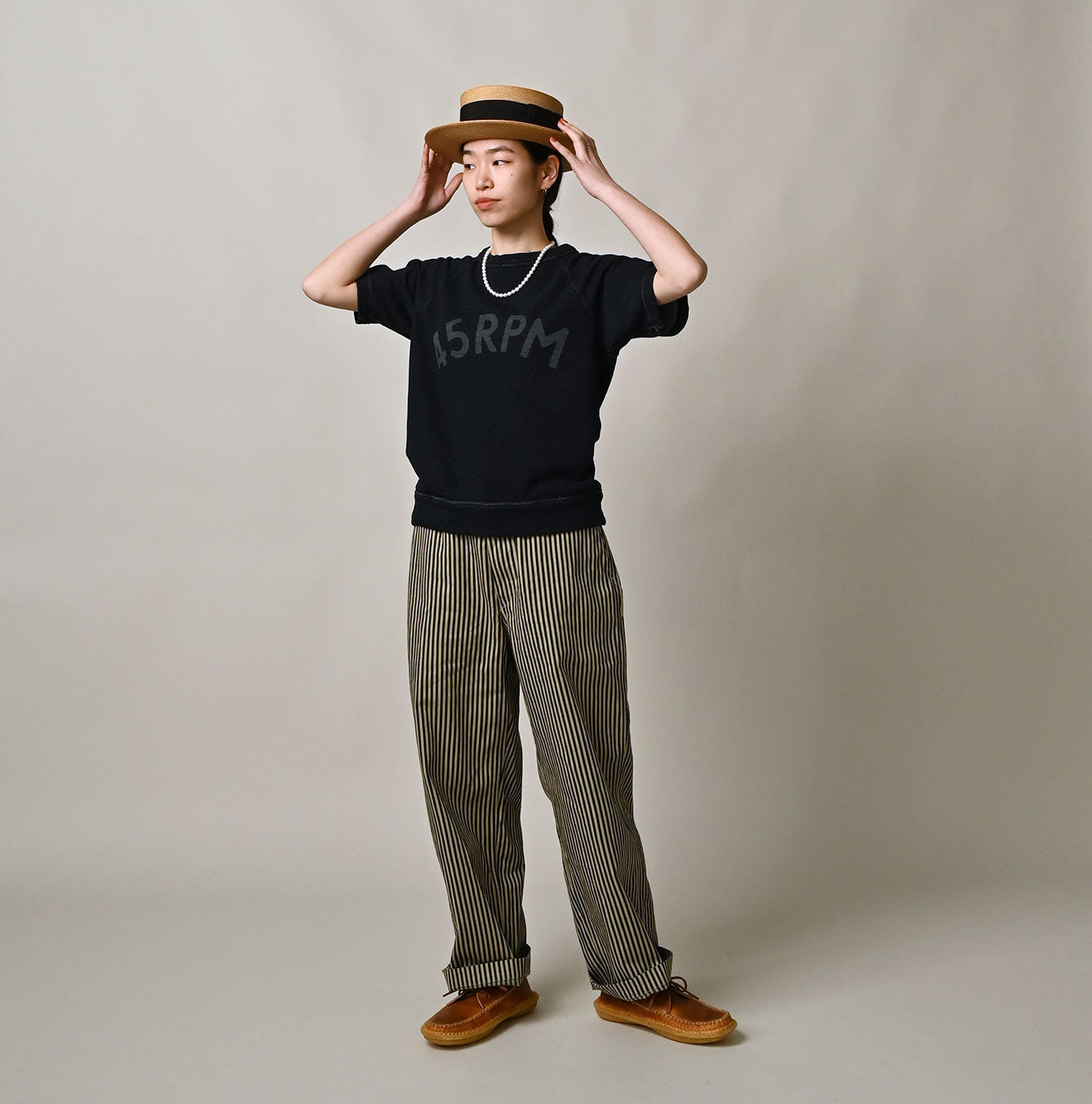 45R Indigo Cotton Fleece Logo de Petti Top - Image 4