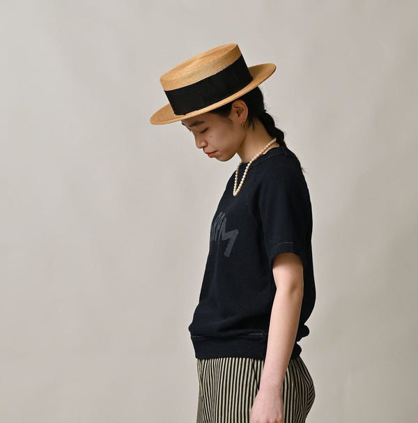 45R Indigo Cotton Fleece Logo de Petti Top