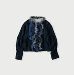 45R Indigo Mix Frill × Sweat Bolero
