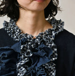 45R Indigo Mix Frill × Sweat Bolero