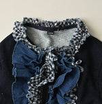 45R Indigo Mix Frill × Sweat Bolero