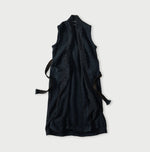 Indigo Knit-sewn Long Cardigan