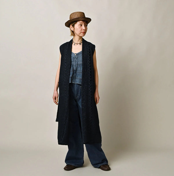 45R Indigo Knit-sewn Cardigan
