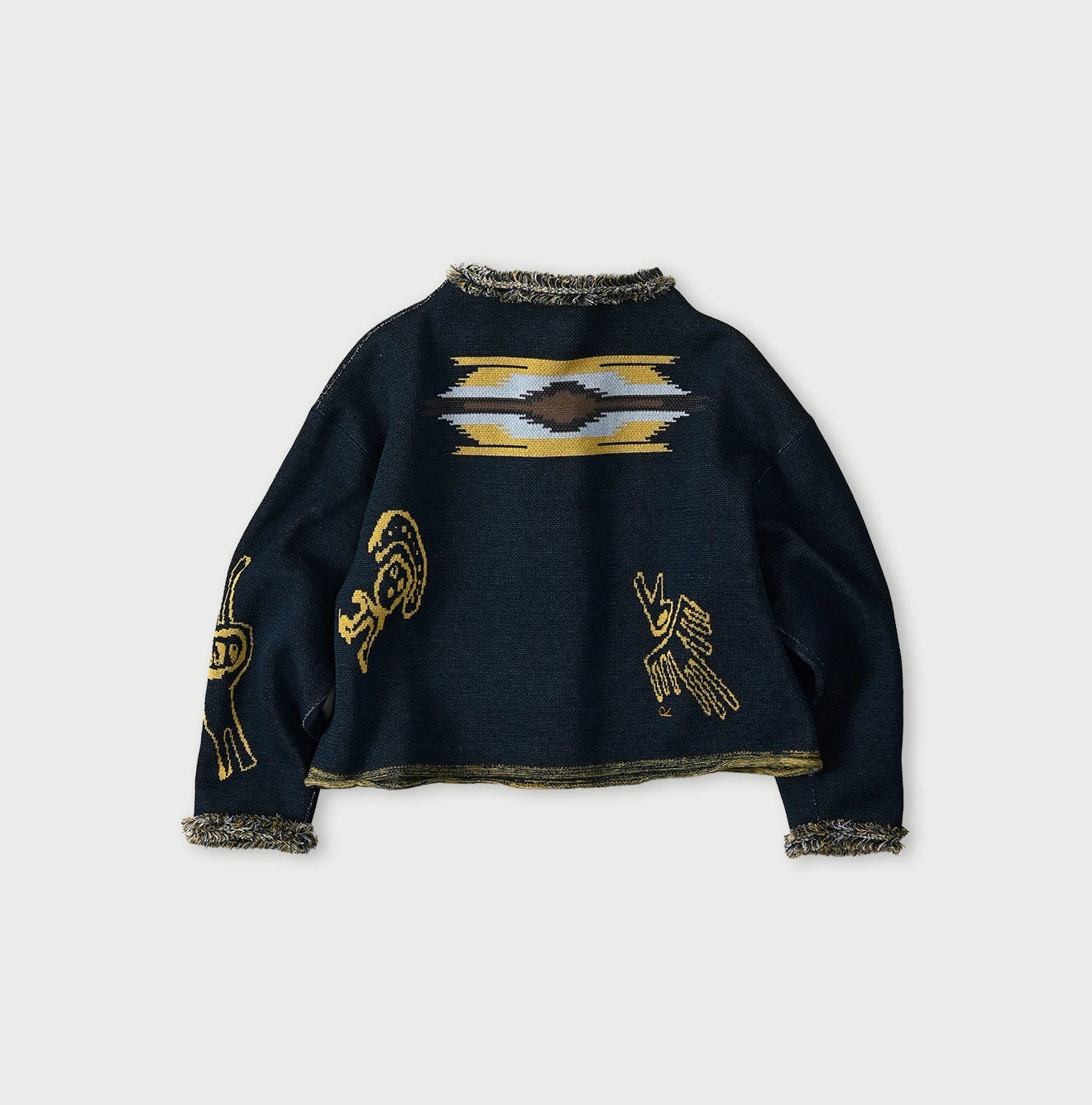 Indigo Jacquard Knit-Sewn Bolero - Image 2