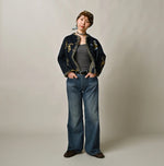 Indigo Jacquard Knit-Sewn Bolero