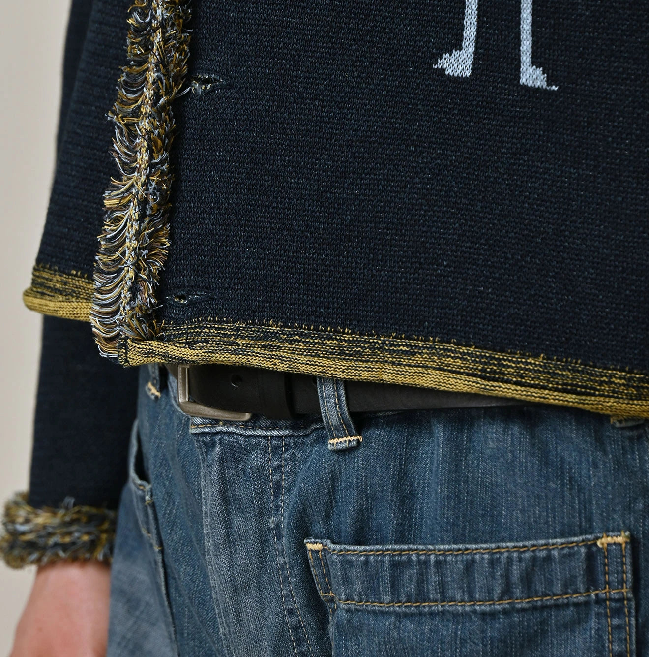 Indigo Jacquard Knit-Sewn Bolero - Image 11