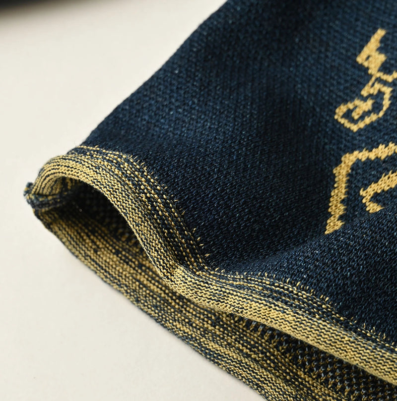 Indigo Jacquard Knit-Sewn Bolero - Image 20