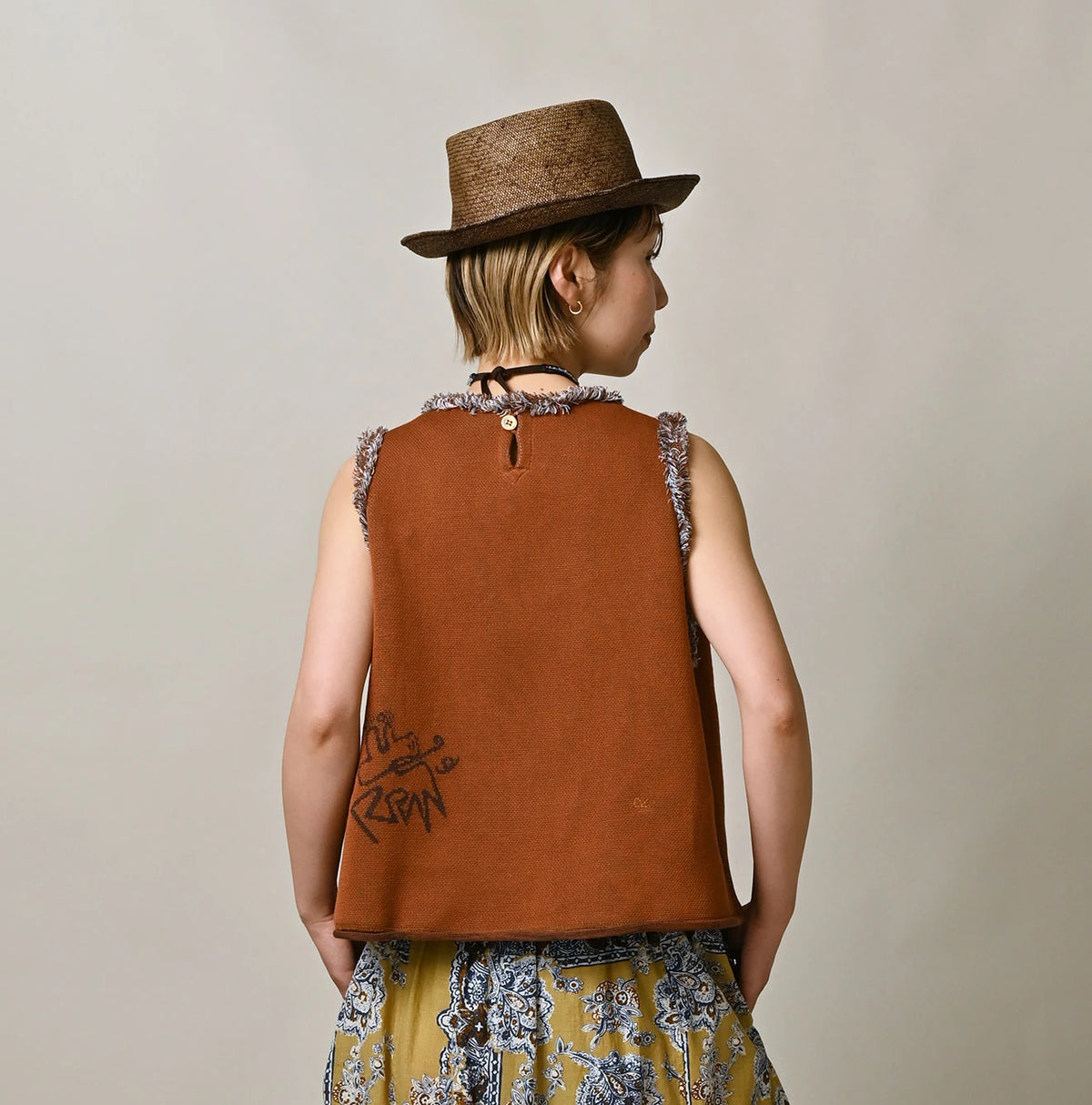 Jacquard Knit-Sewn Camisole