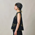 Indigo Jacquard Knit-Sewn Camisole