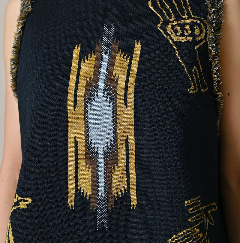 Indigo Jacquard Knit-Sewn Camisole - Image 7