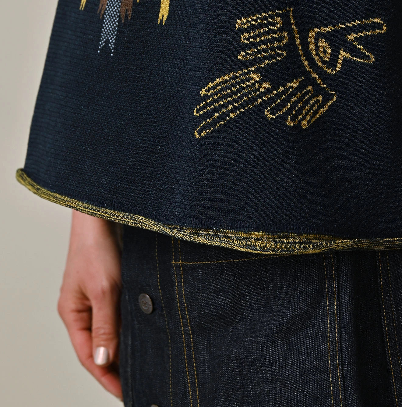 Indigo Jacquard Knit-Sewn Camisole - Image 8