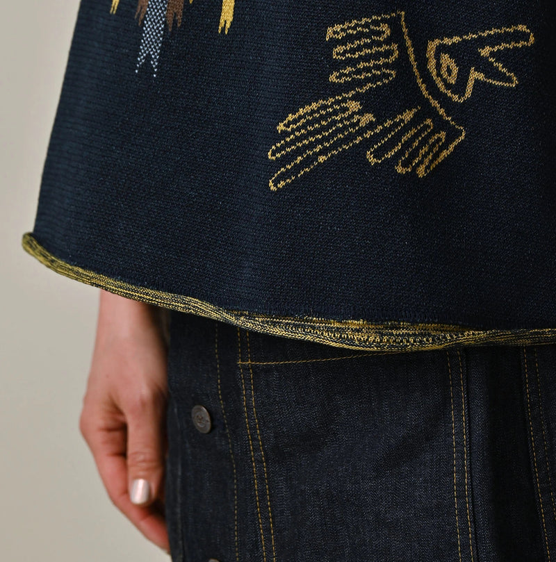 Indigo Jacquard Knit-Sewn Camisole - Image 8