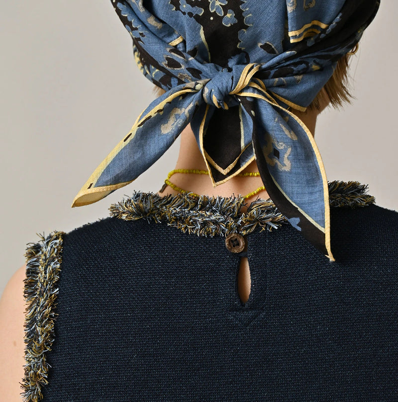 Indigo Jacquard Knit-Sewn Camisole - Image 9