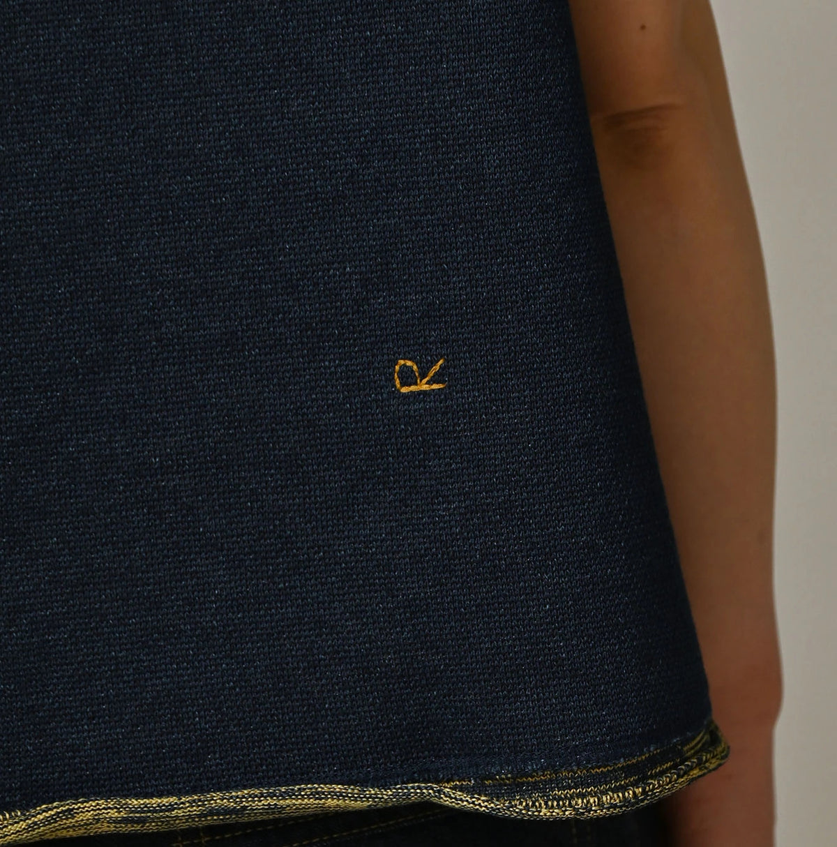 Indigo Jacquard Knit-Sewn Camisole