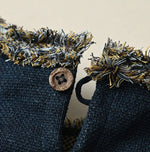 Indigo Jacquard Knit-Sewn Camisole