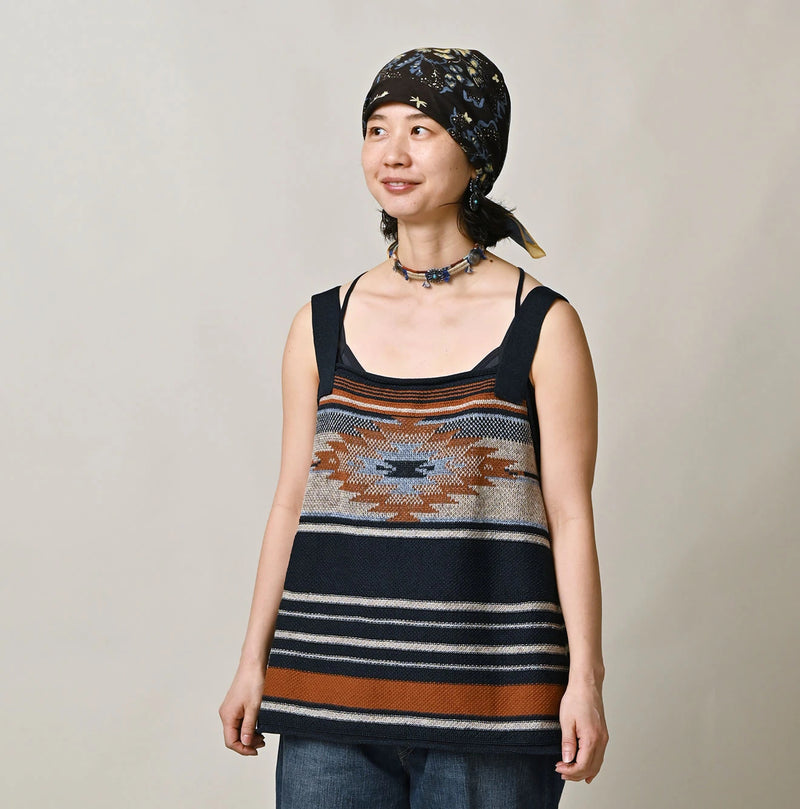 45R Indigo Native Gima Jacquard Camisole - Image 3