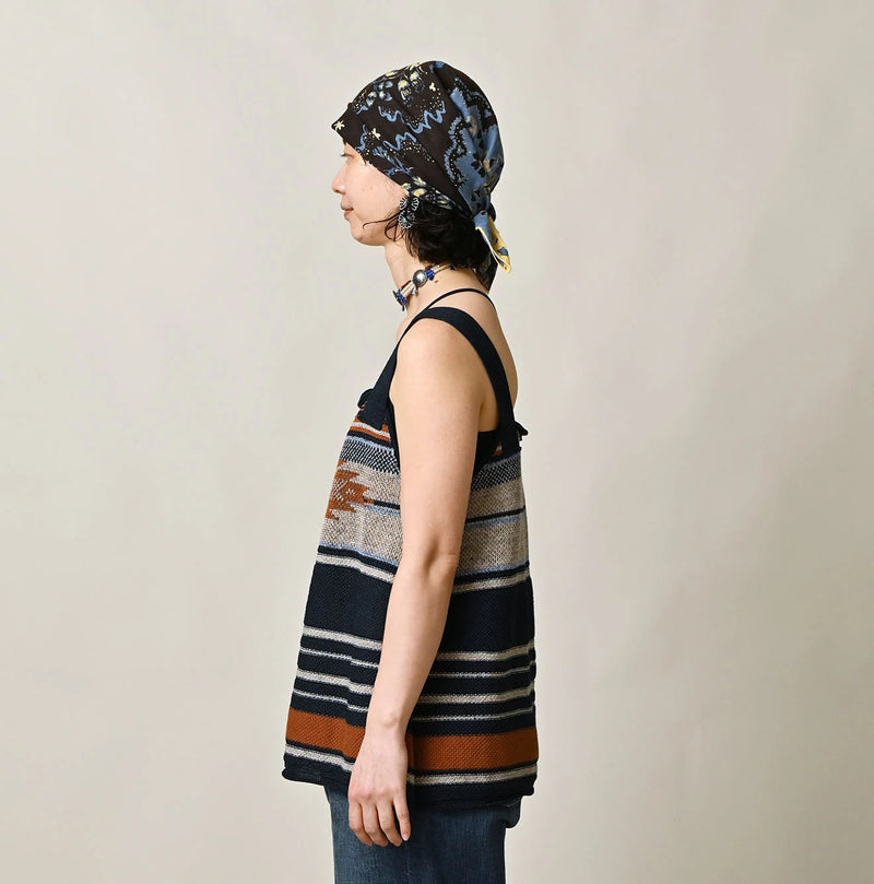 45R Indigo Native Gima Jacquard Camisole - Image 4