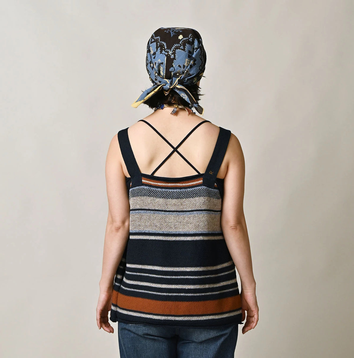45R Indigo Native Gima Jacquard Camisole