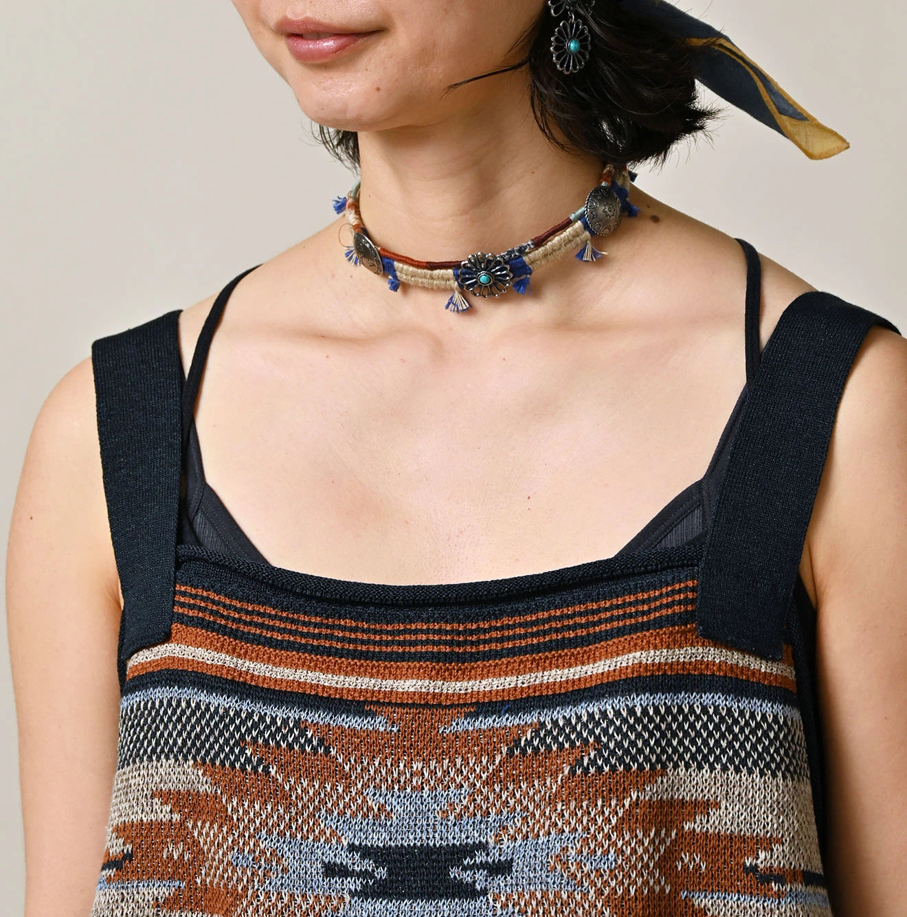 45R Indigo Native Gima Jacquard Camisole - Image 6