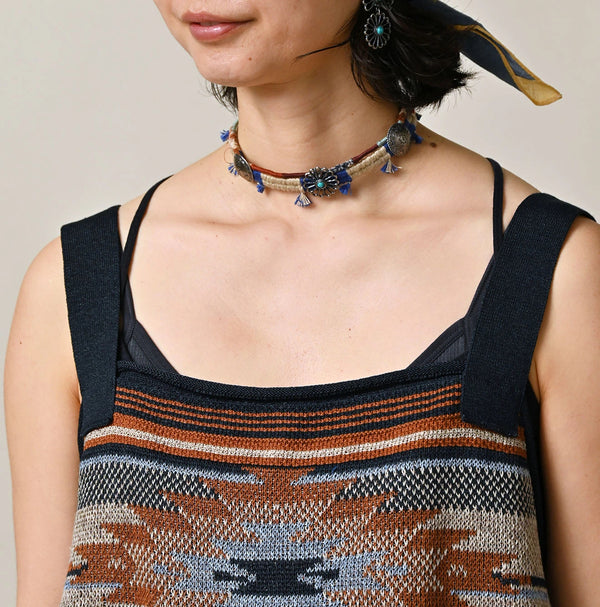 45R Indigo Native Gima Jacquard Camisole