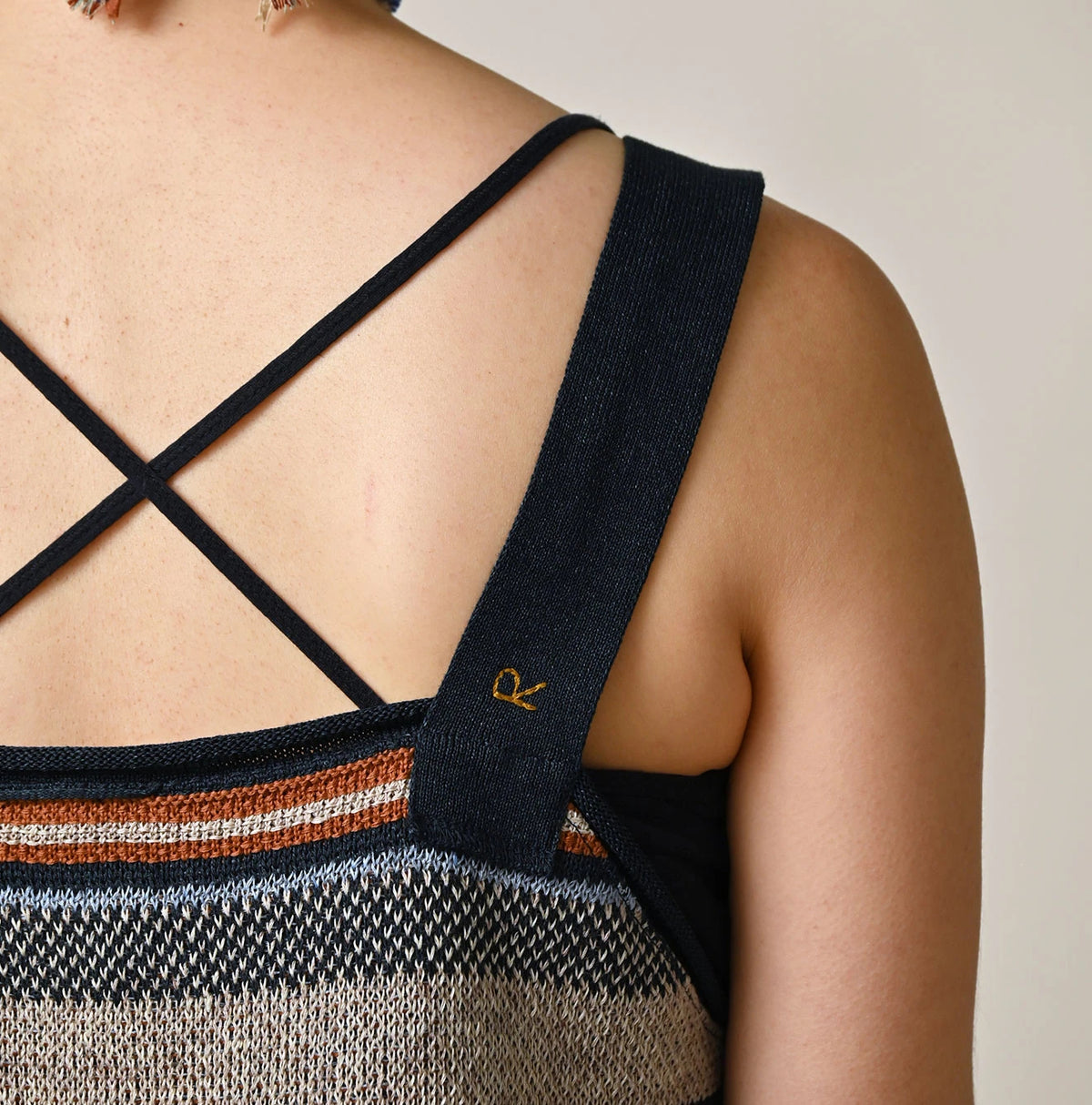 45R Indigo Native Gima Jacquard Camisole