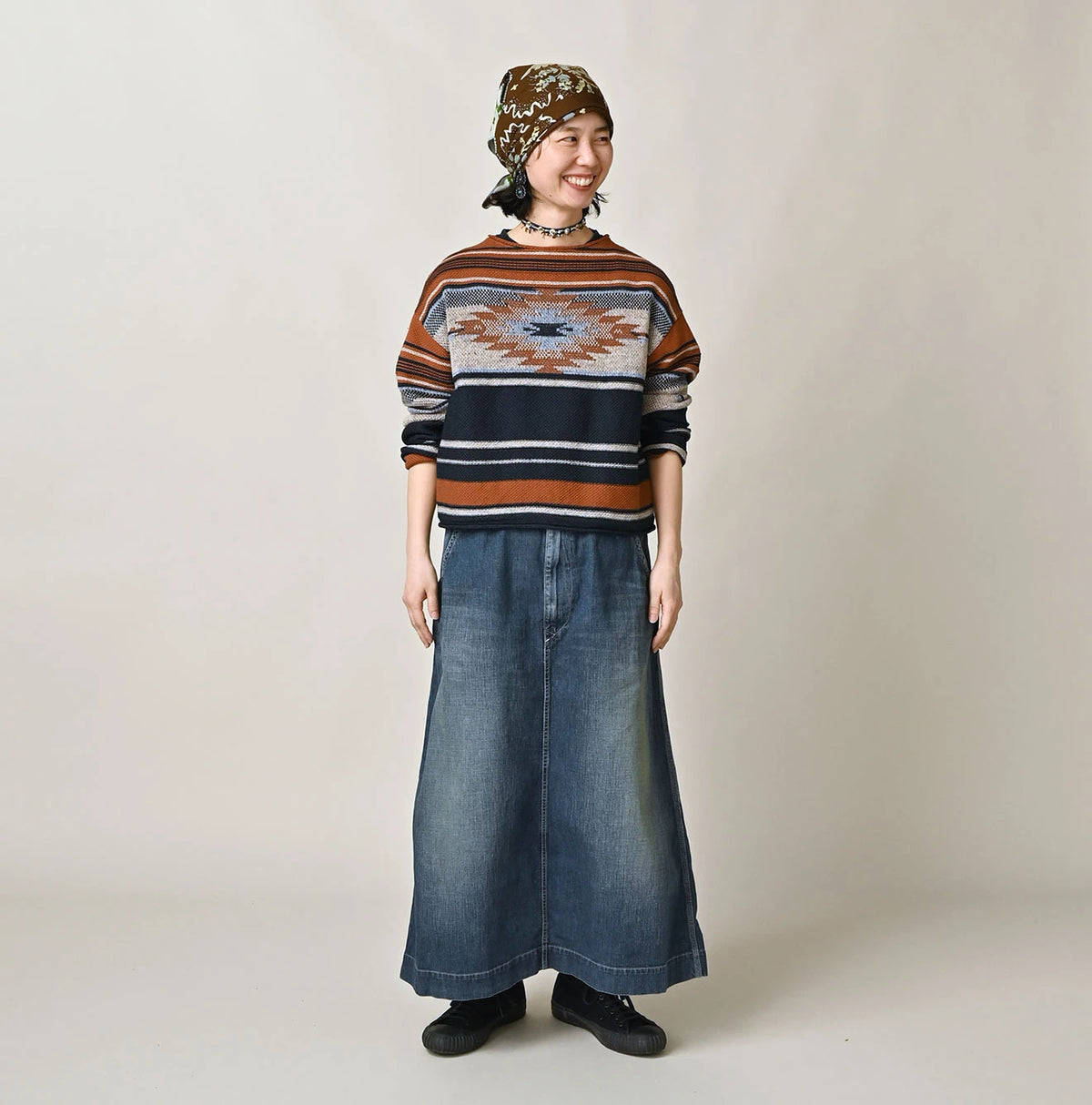 45R Indigo Native Gima Jacquard Bolero