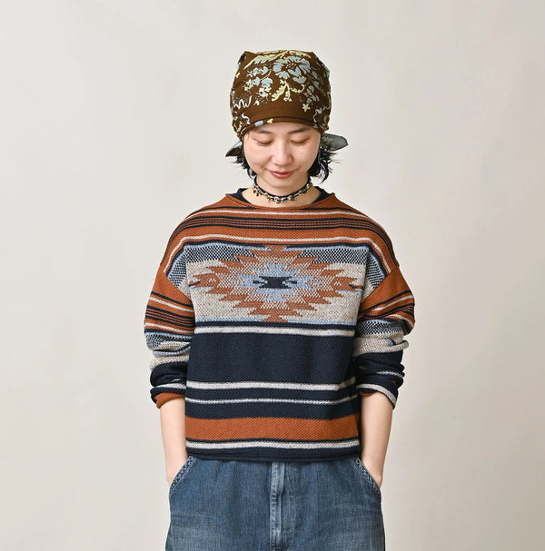 45R Indigo Native Gima Jacquard Bolero