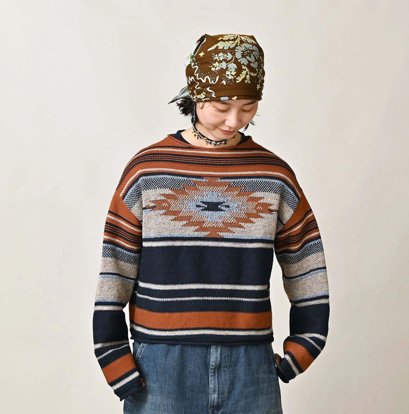 45R Indigo Native Gima Jacquard Bolero - Image 6