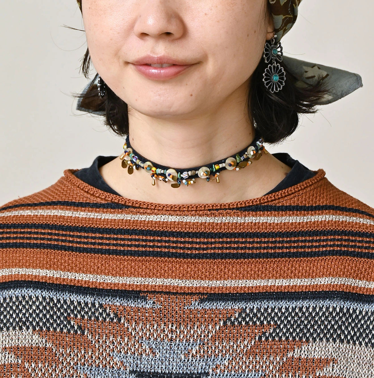 45R Indigo Native Gima Jacquard Bolero