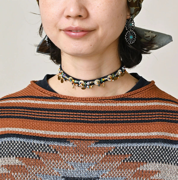 45R Indigo Native Gima Jacquard Bolero