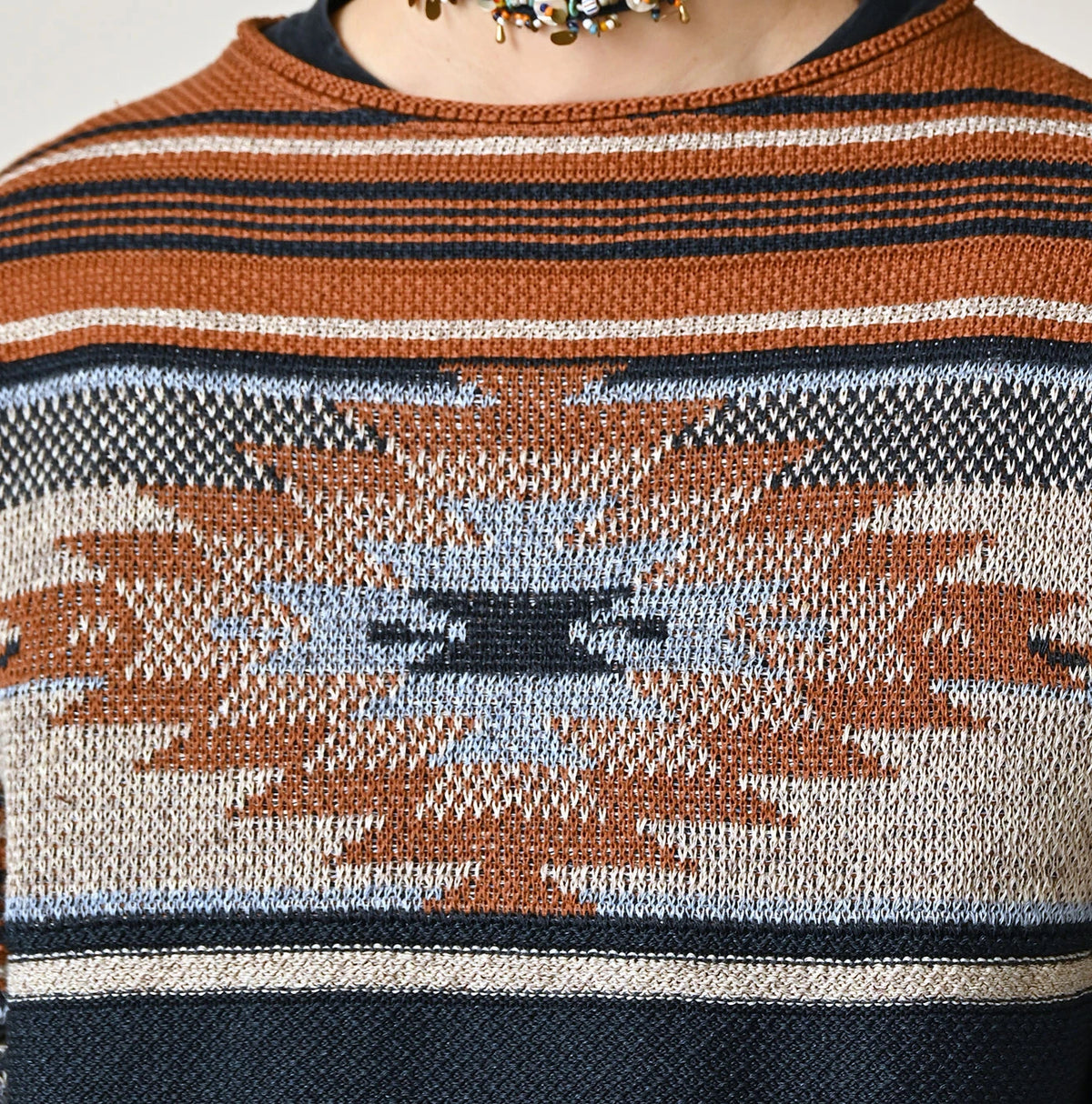 45R Indigo Native Gima Jacquard Bolero