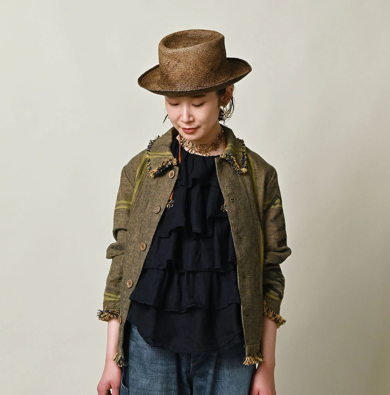 45R Ai Indigo Linen Sack Petit Coverall - Image 3