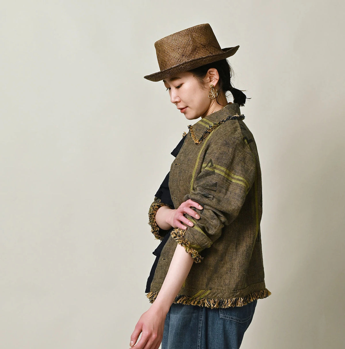 45R Ai Indigo Linen Sack Petit Coverall