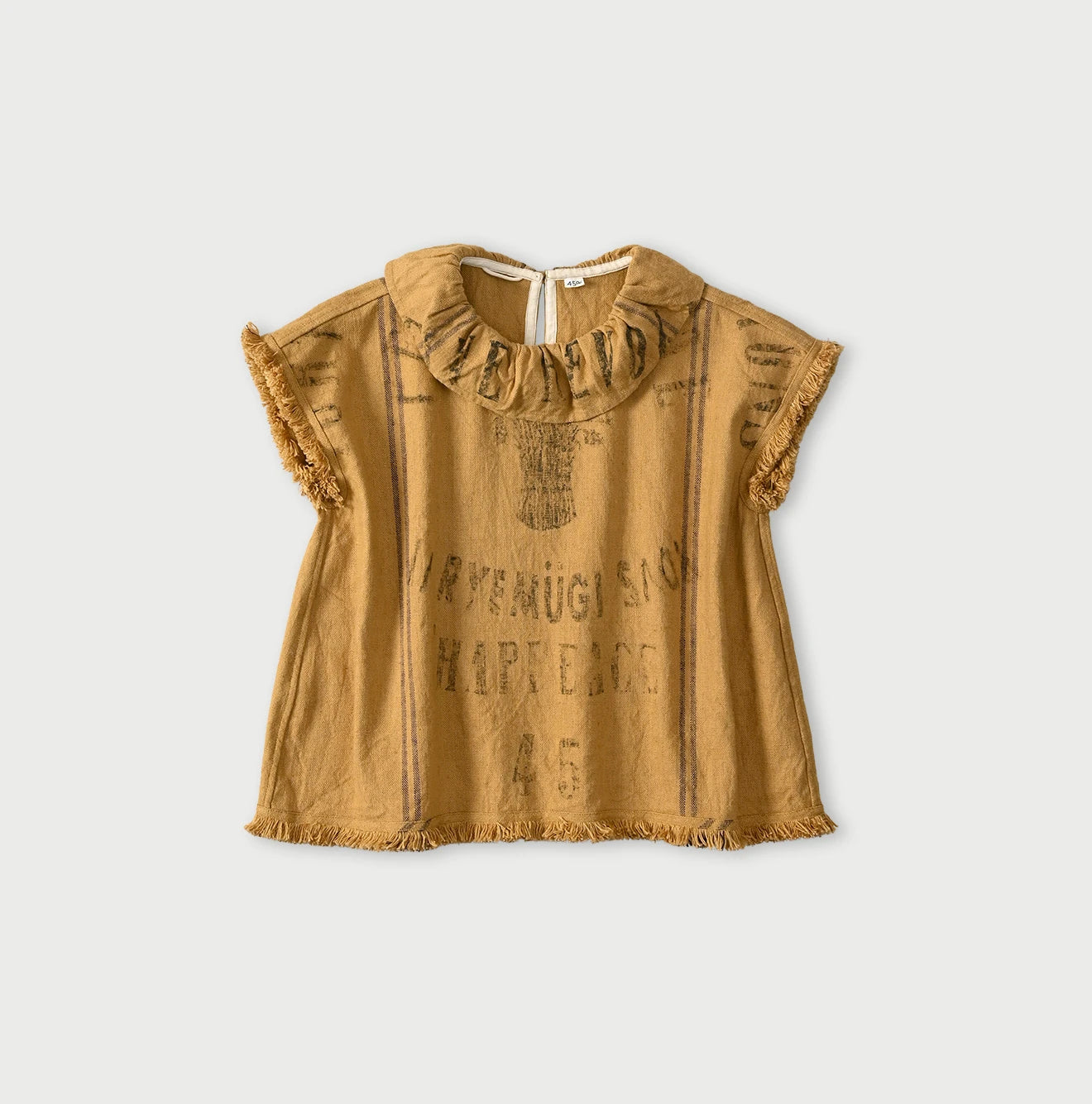 45R Linen Sack Fringe Sleeveless Top - Image 1