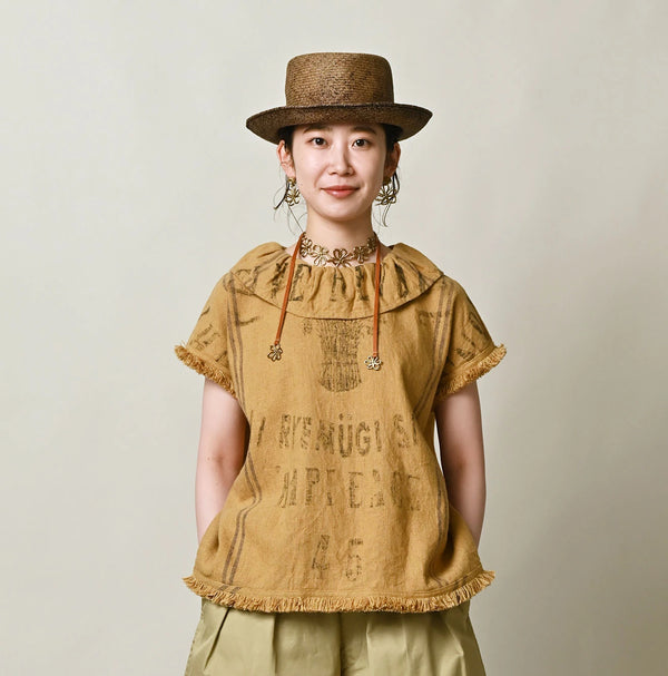 45R Linen Sack Fringe Sleeveless Top