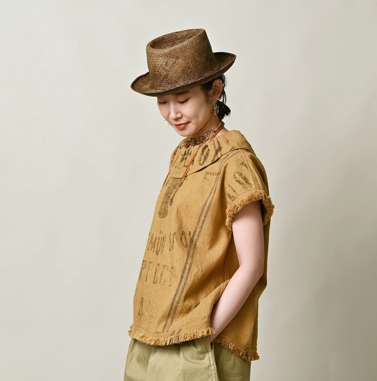 45R Linen Sack Fringe Sleeveless Top - Image 4