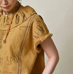 45R Linen Sack Fringe Sleeveless Top