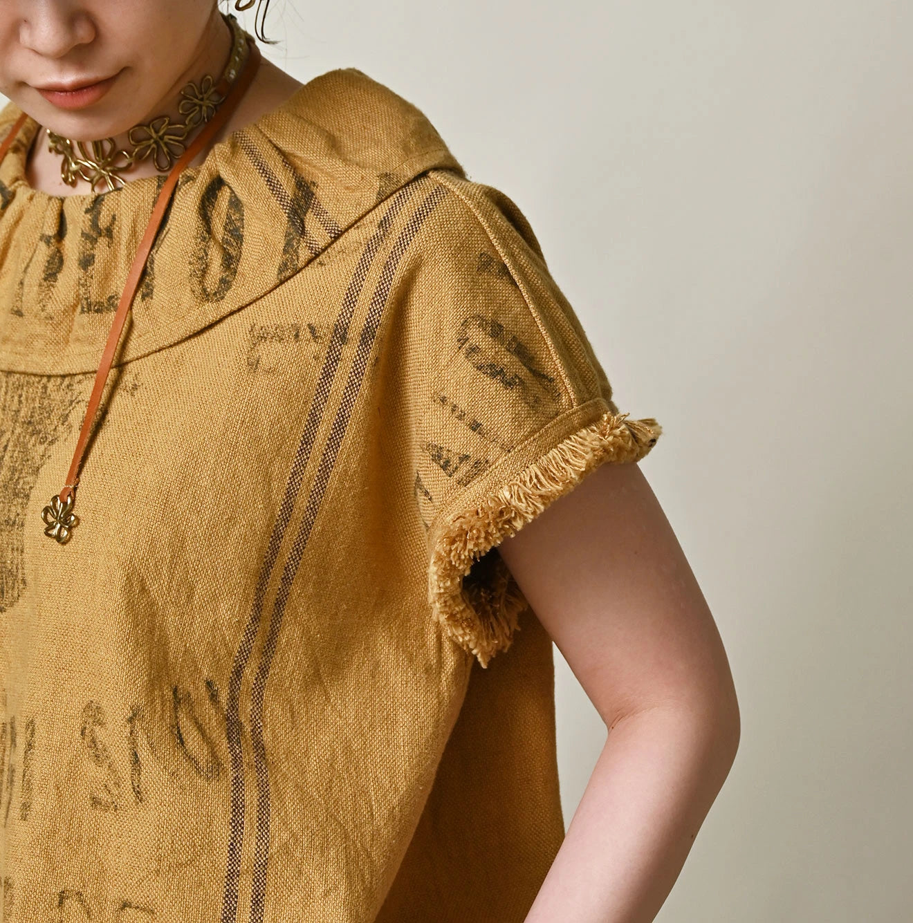 45R Linen Sack Fringe Sleeveless Top - Image 7