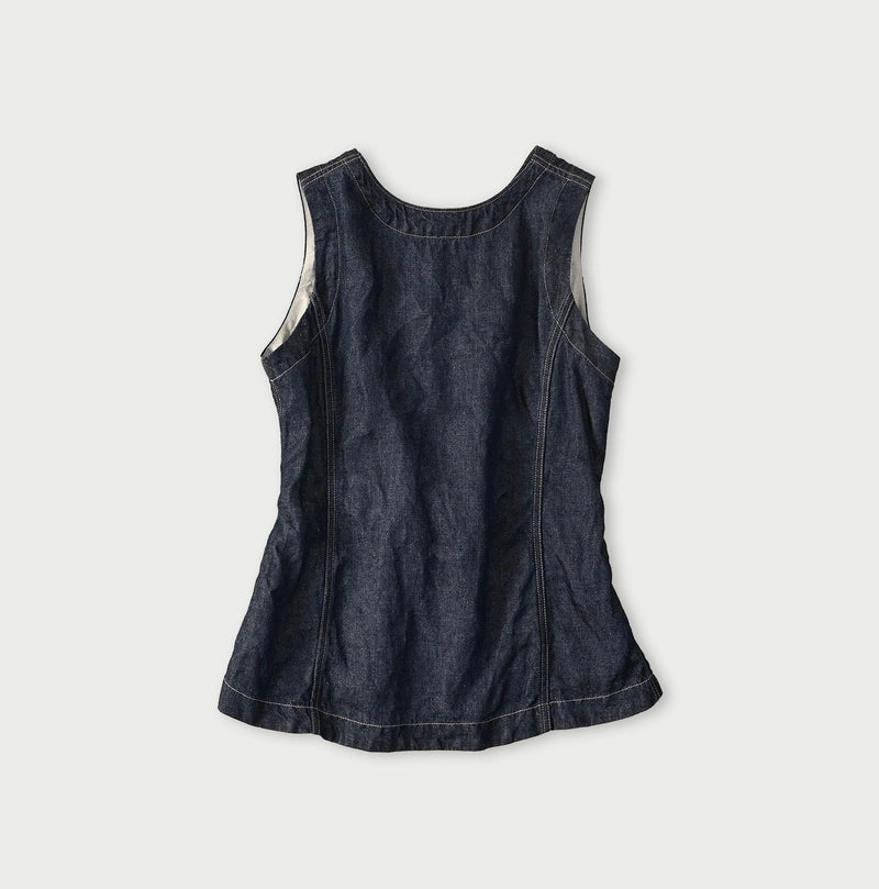 45R Linen Denim Sleeveless Top - Image 1
