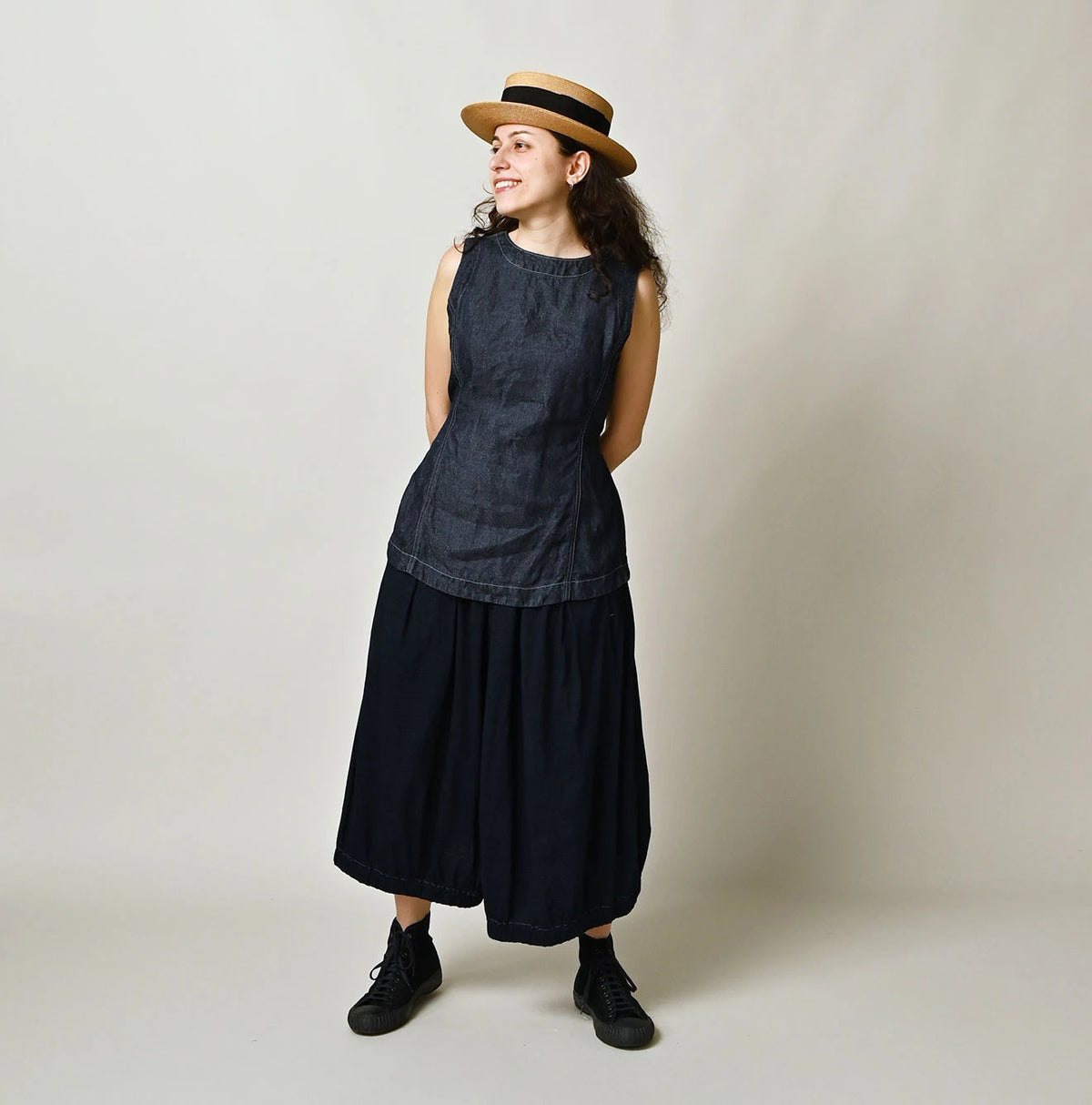 45R Linen Denim Sleeveless Top