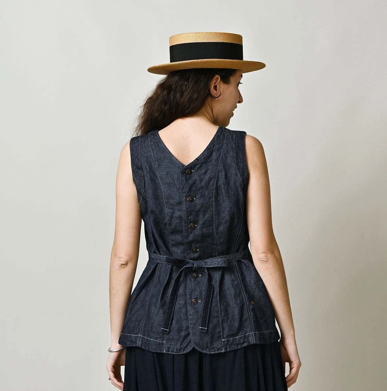 45R、ハワイアンインディゴタンクトップ Linen Denim Sleeveless Top | 45R Official Online Store – 45R GLOBAL